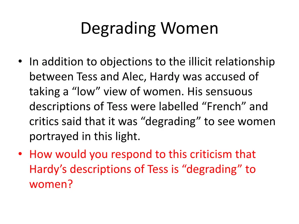 degrading women