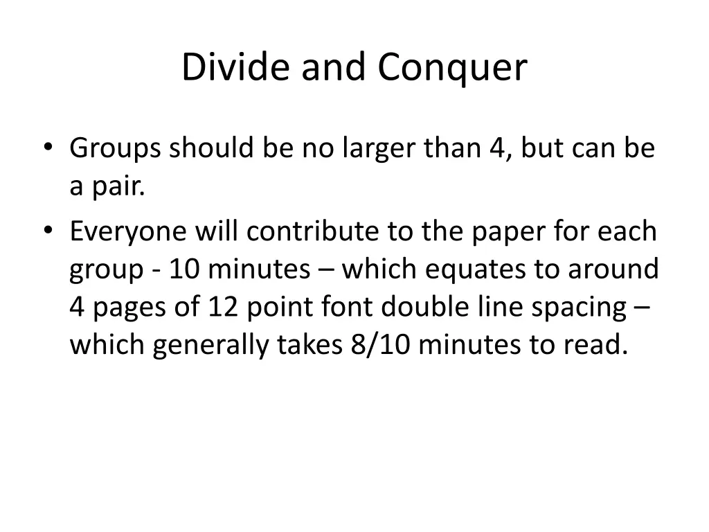 divide and conquer