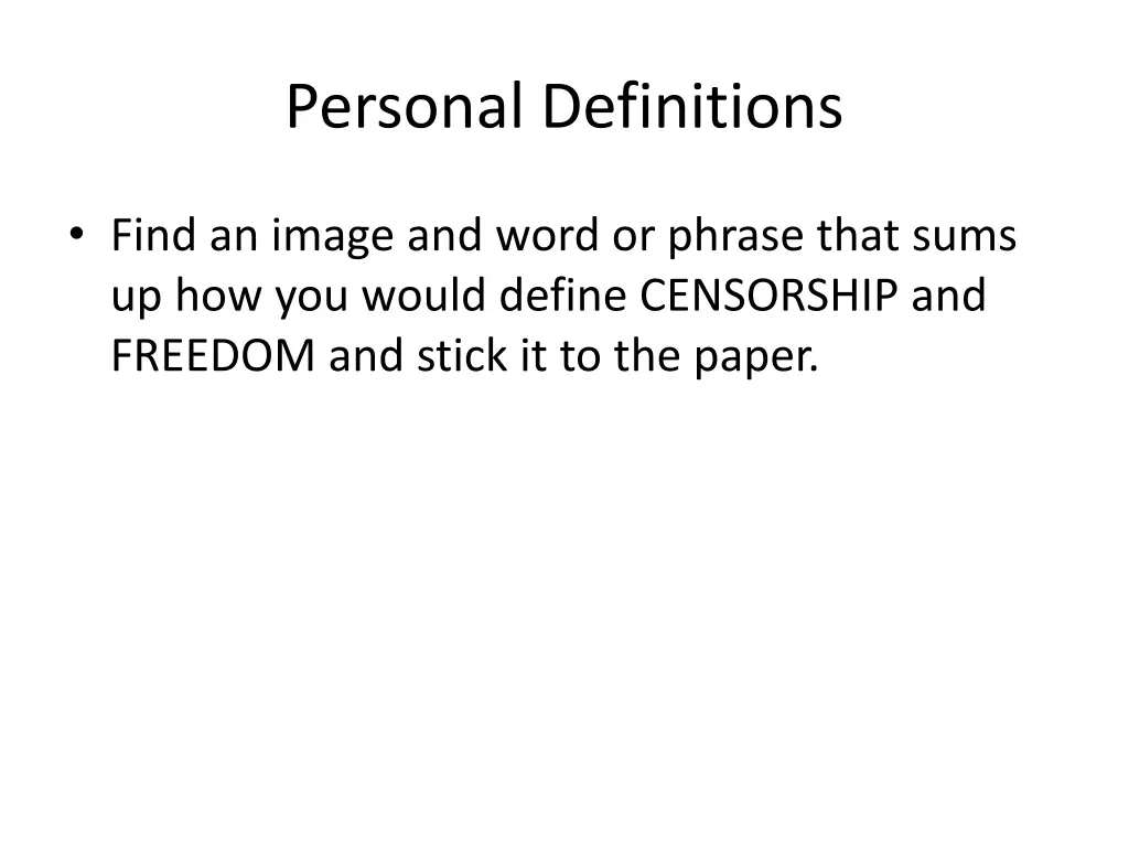 personal definitions