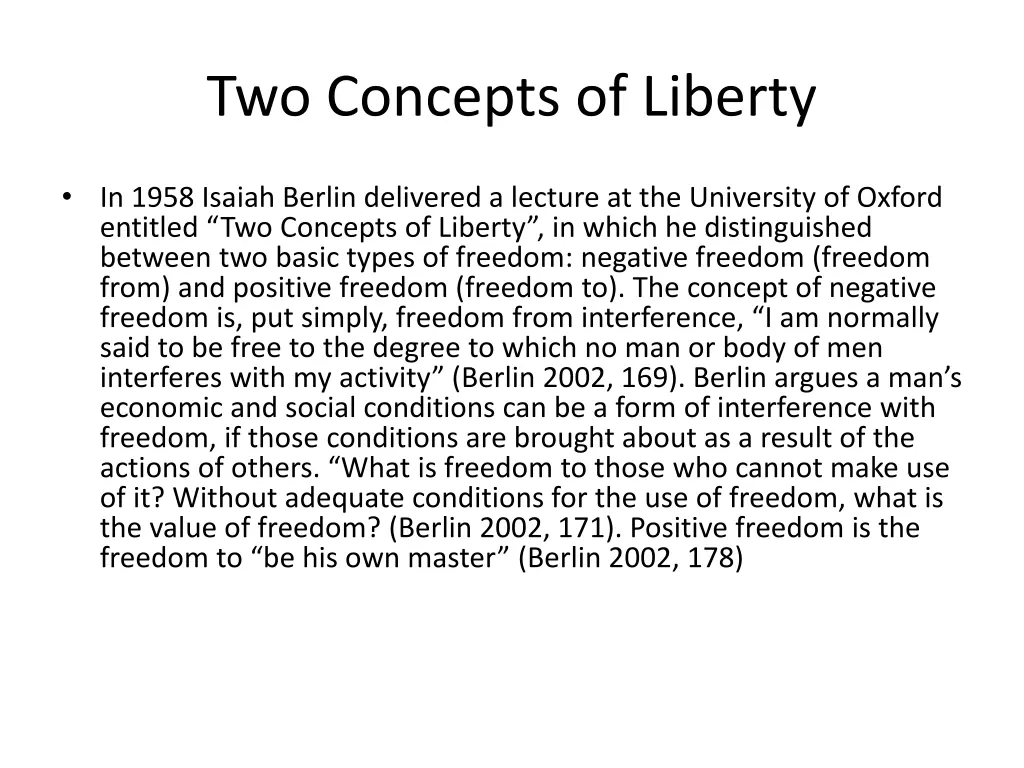 two concepts of liberty