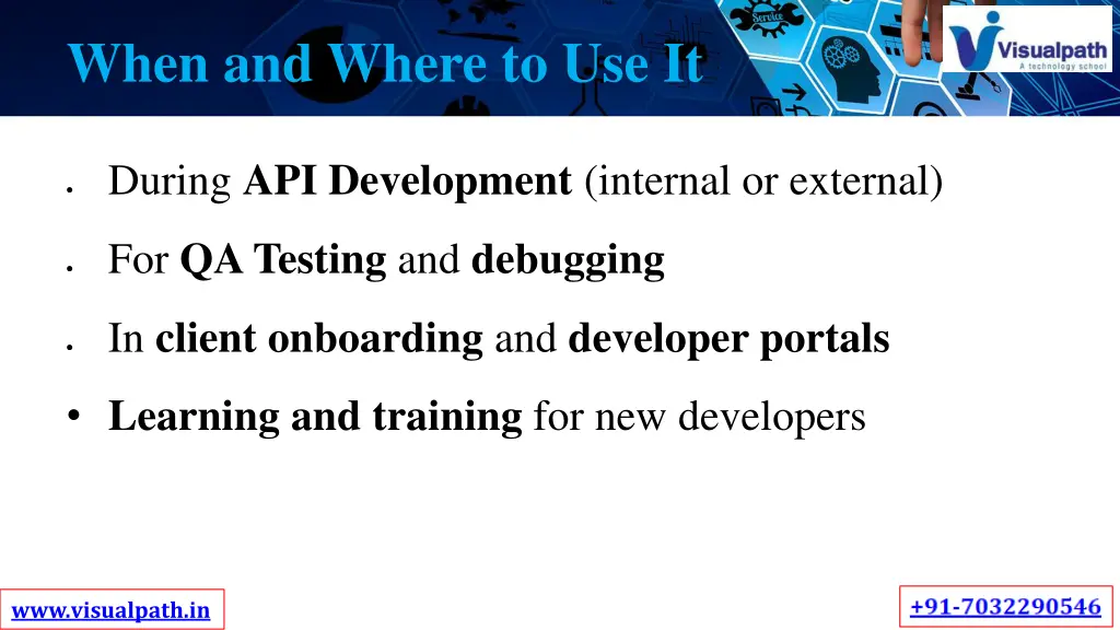 when and where to use it