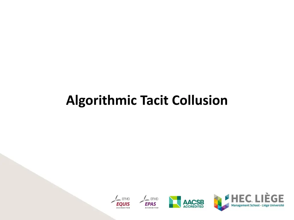 algorithmic tacit collusion