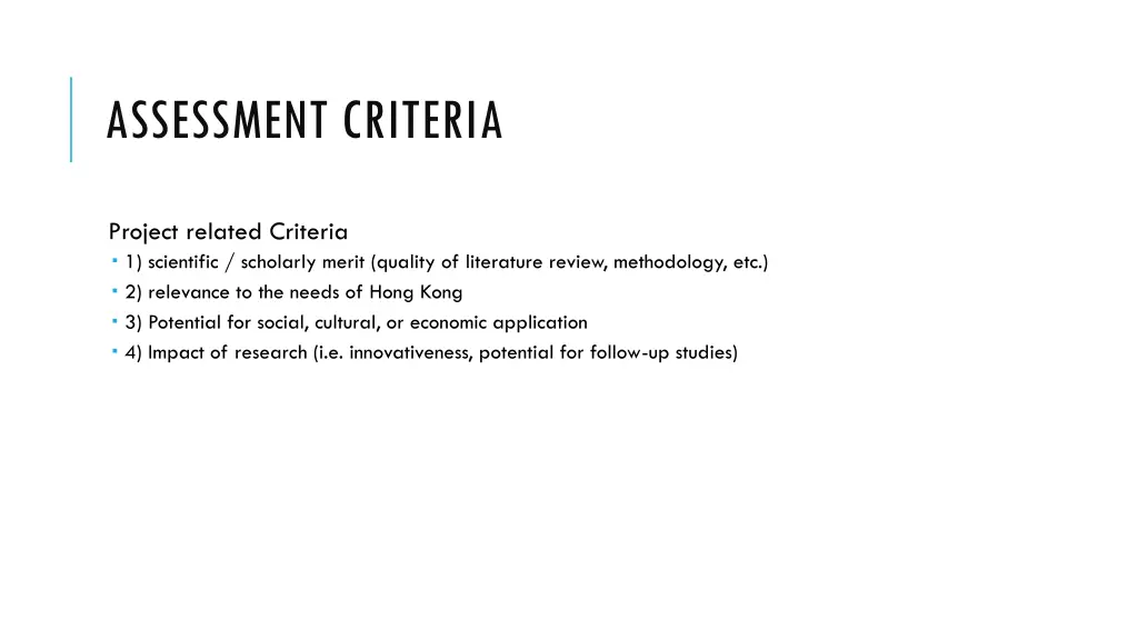 assessment criteria