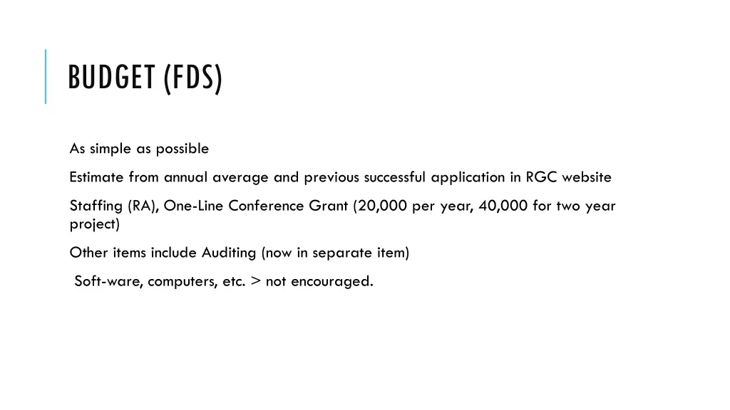 budget fds