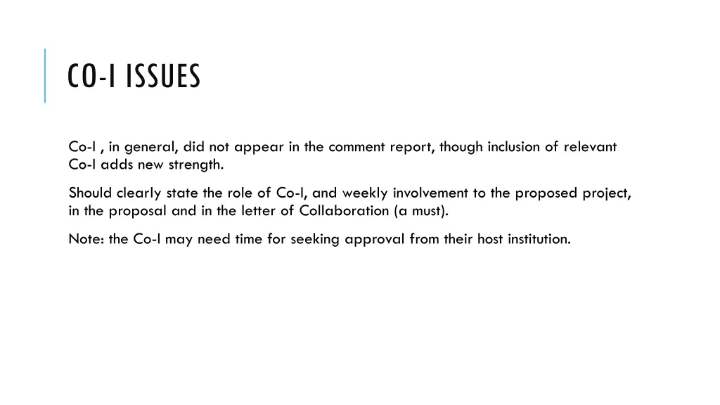 co i issues