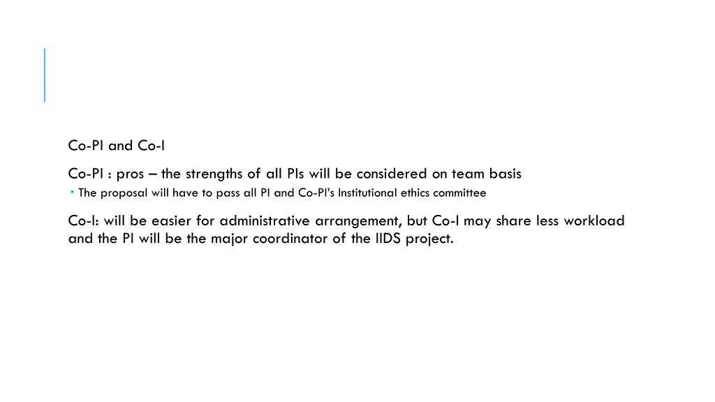 co pi and co i