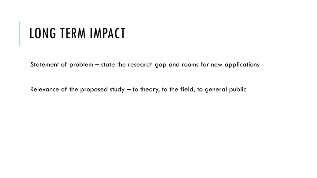 long term impact