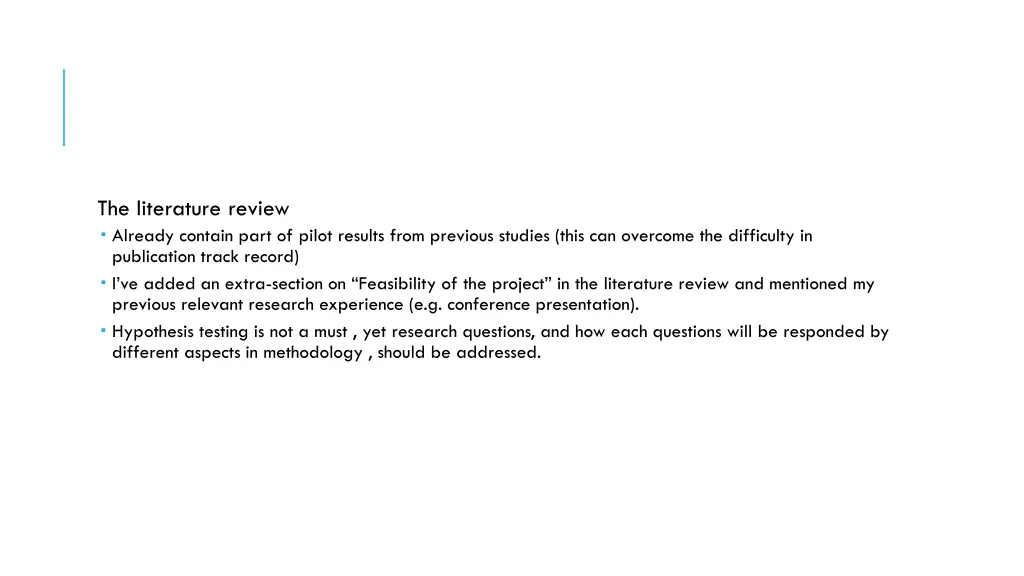 the literature review already contain part