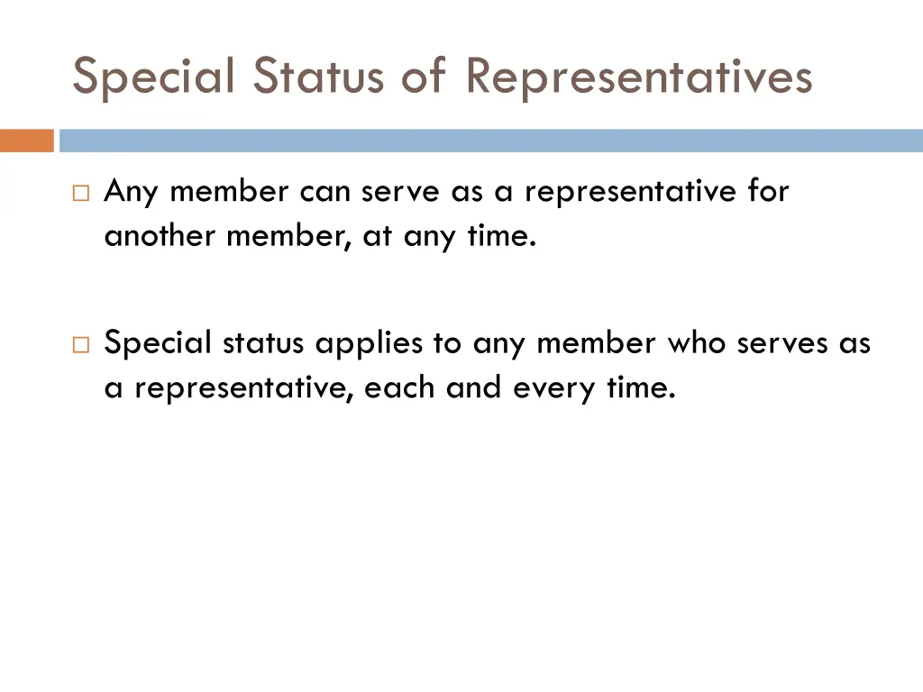 special status of representatives 1