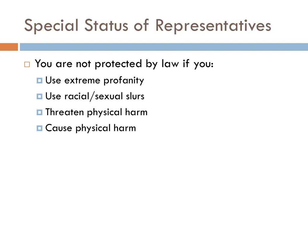 special status of representatives 9