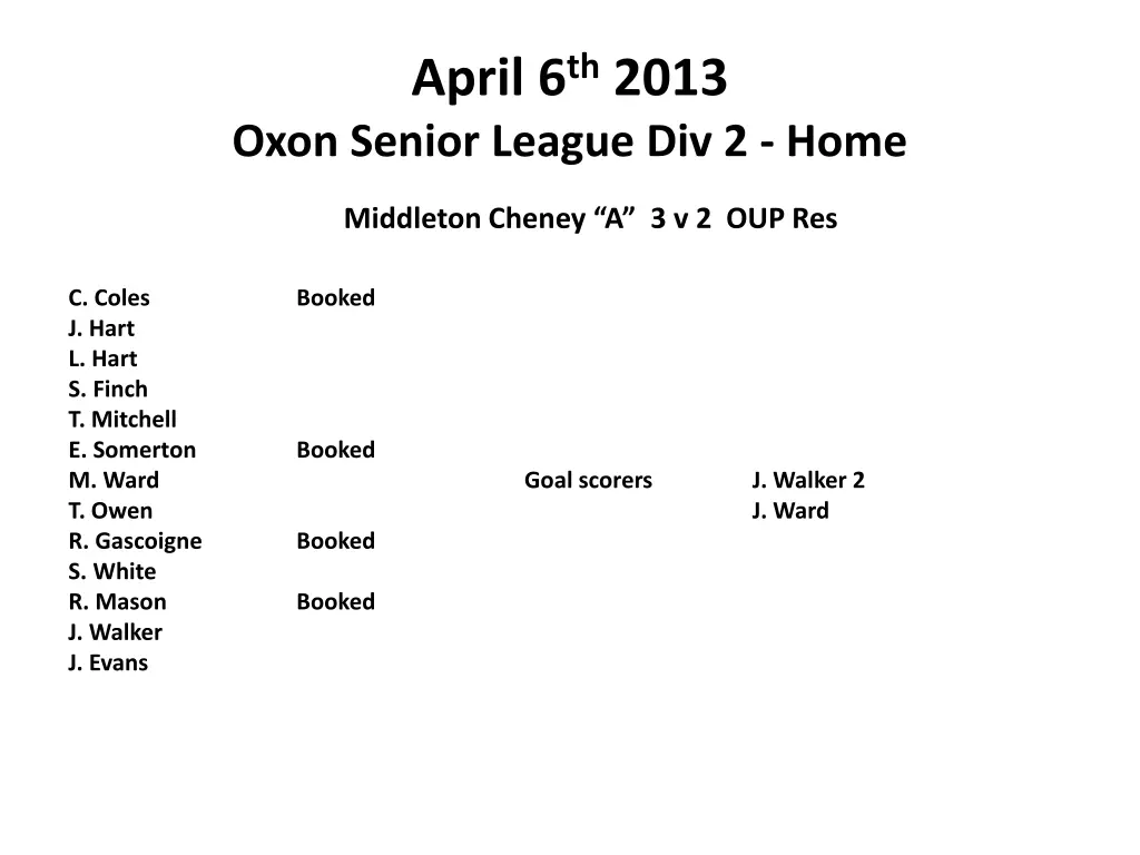 april 6 th 2013