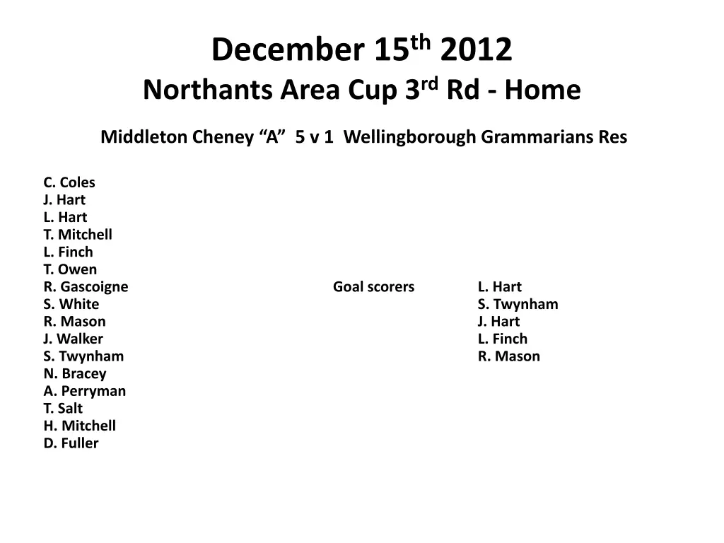 december 15 th 2012 northants area