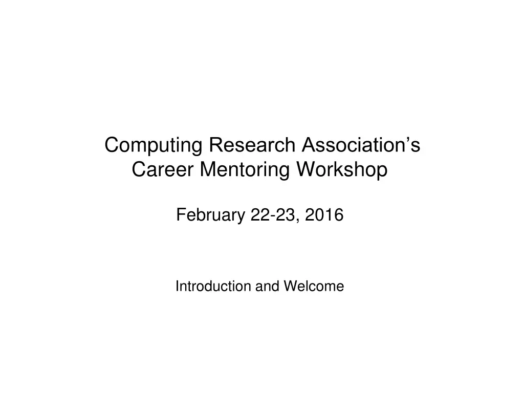 computing research association s career mentoring