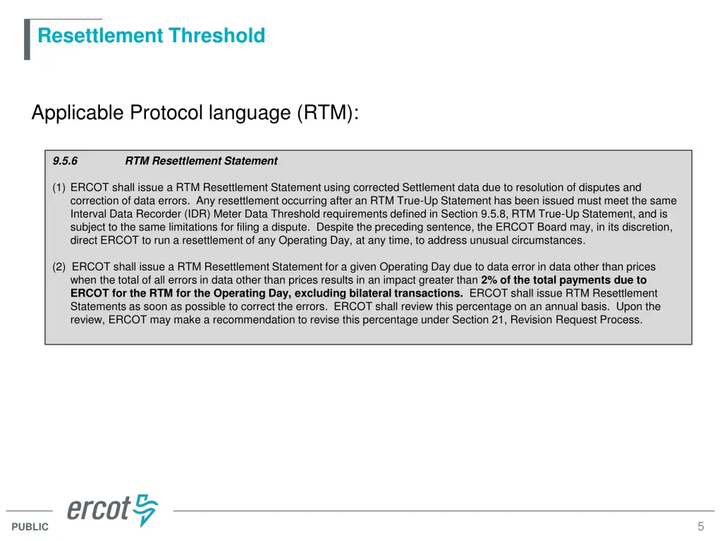 resettlement threshold 4