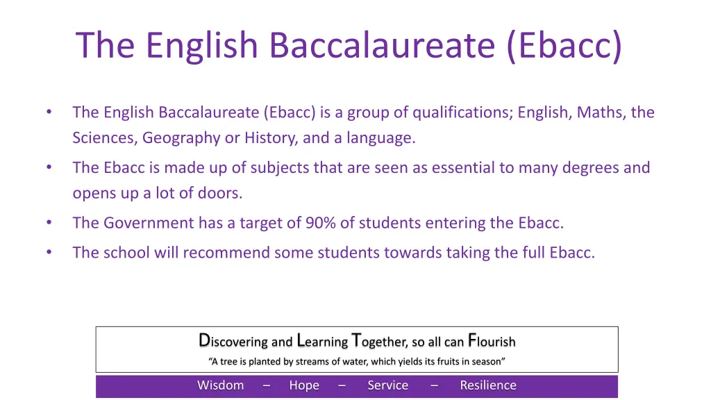 the english baccalaureate ebacc