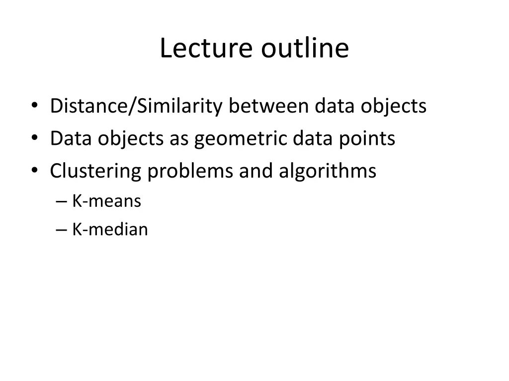 lecture outline