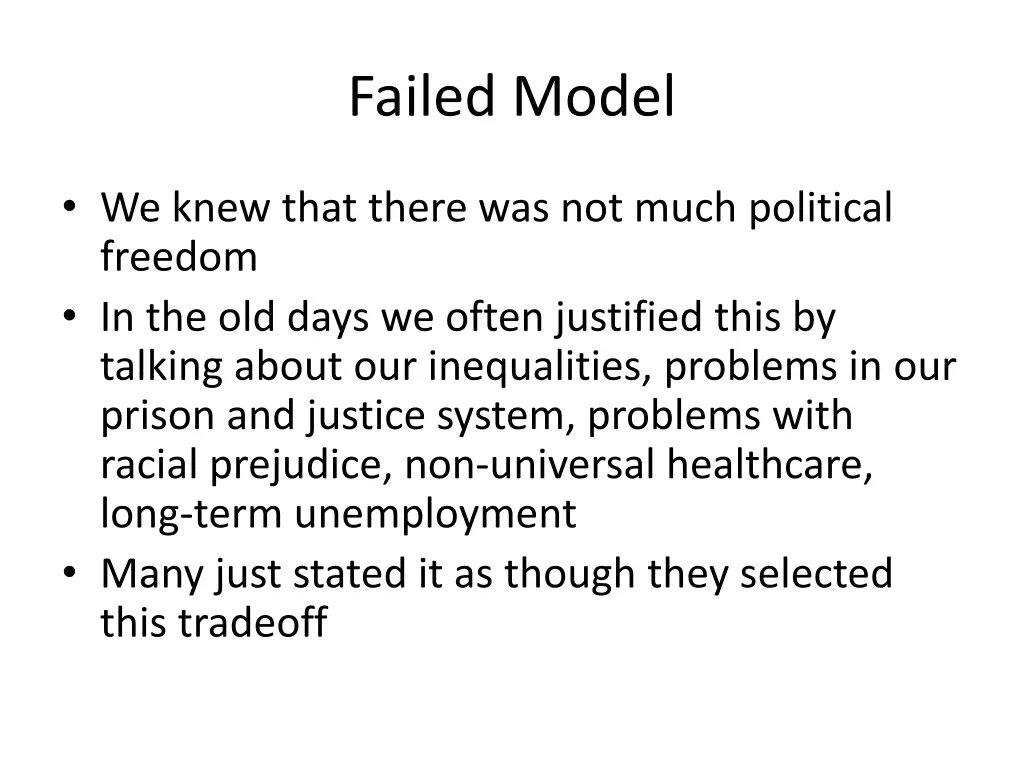 failed model
