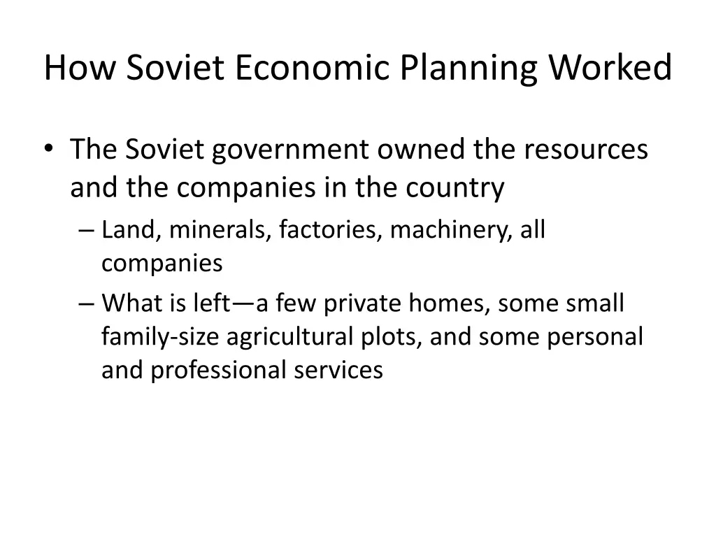 how soviet economic planning worked
