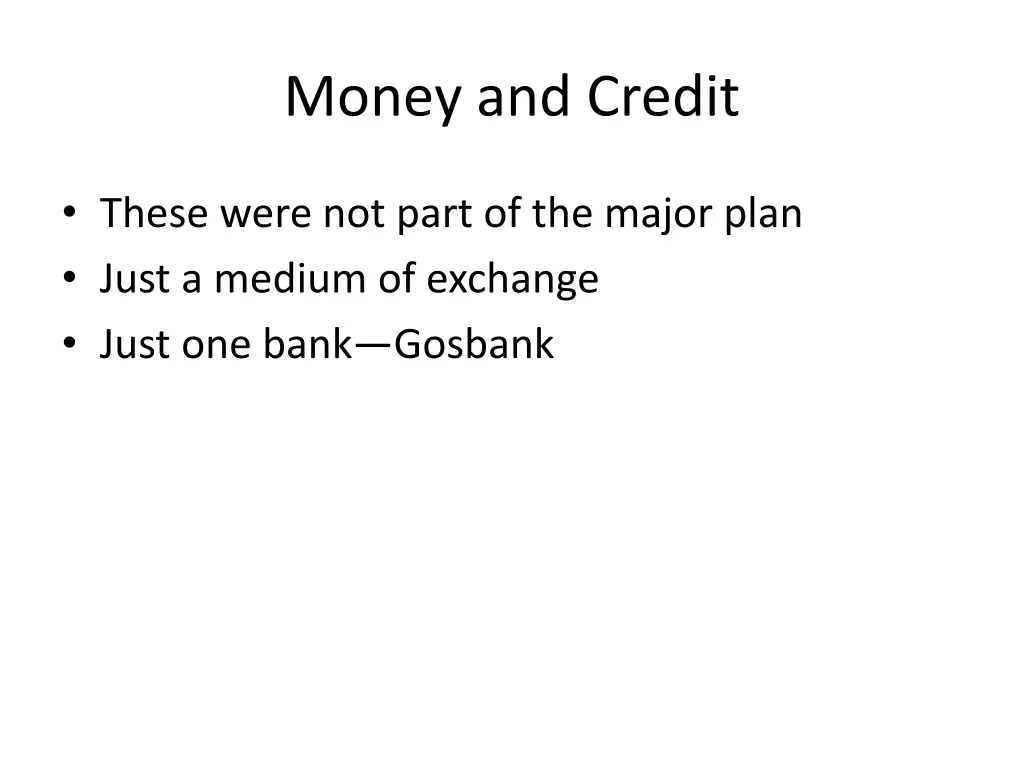 money and credit