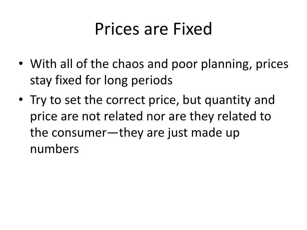 prices are fixed