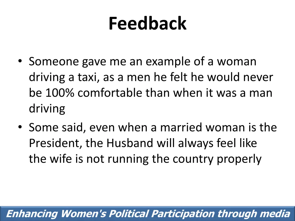 feedback