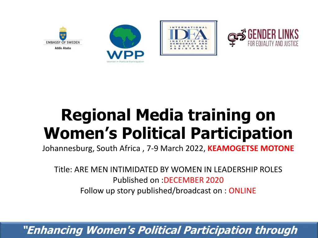 regional media training on women s political