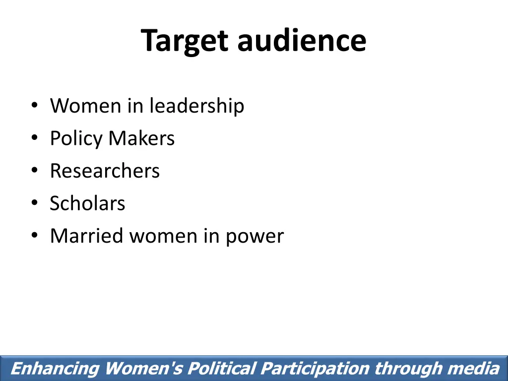 target audience