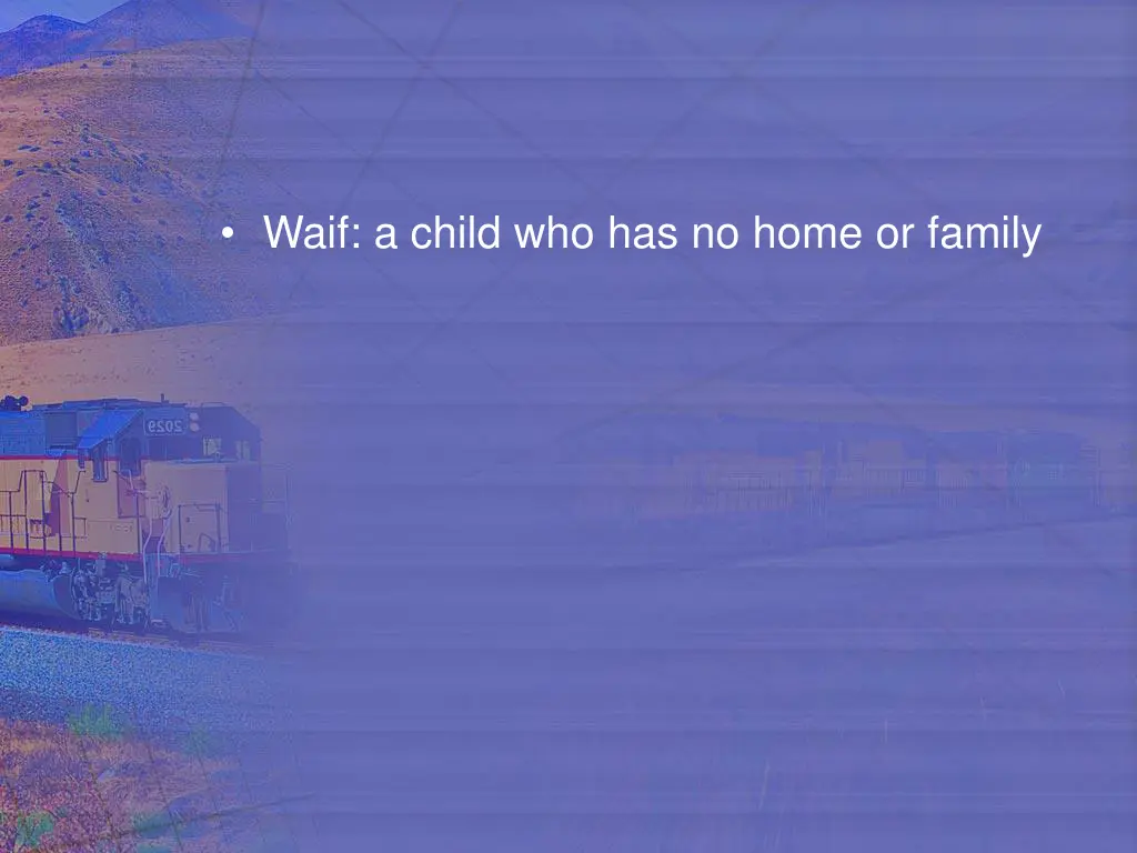 waif a child who has no home or family