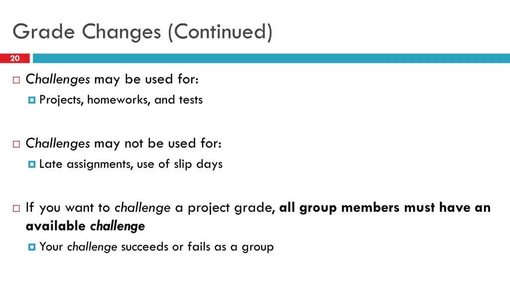 grade changes continued