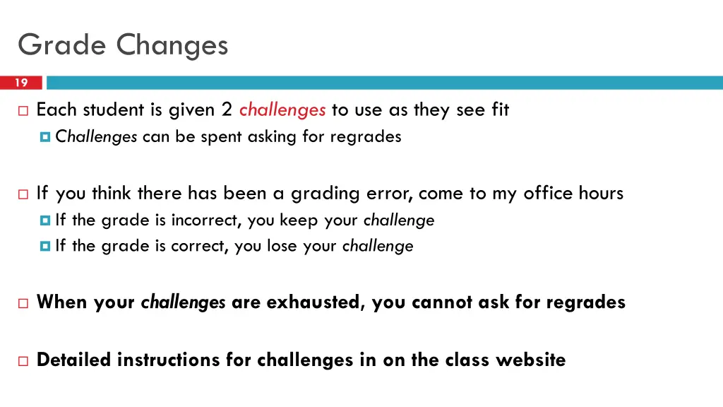 grade changes