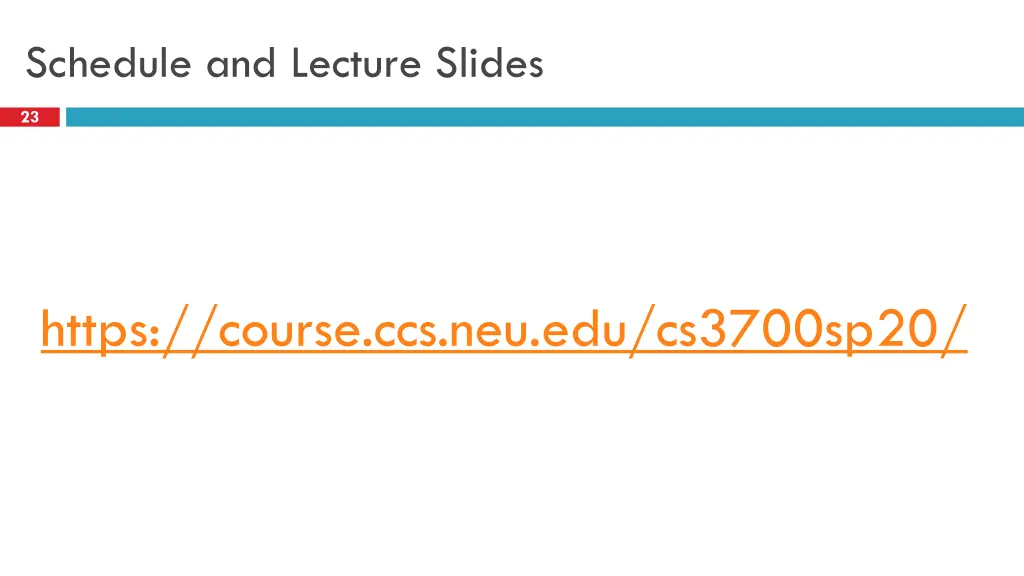 schedule and lecture slides