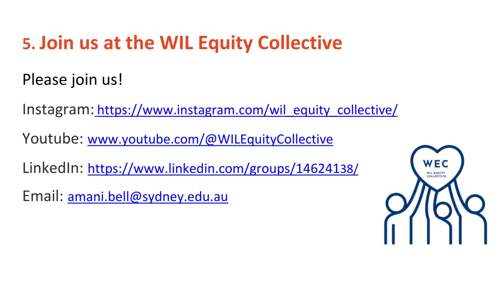 5 join us at the wil equity collective