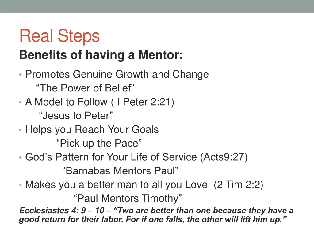 real steps benefits of having a mentor