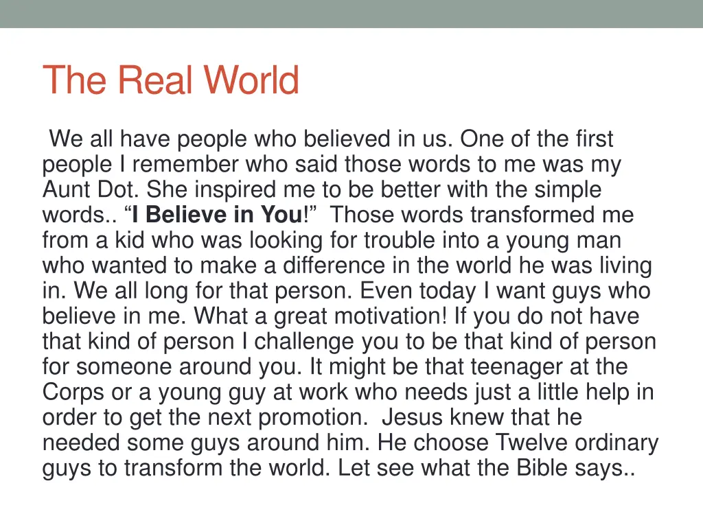 the real world