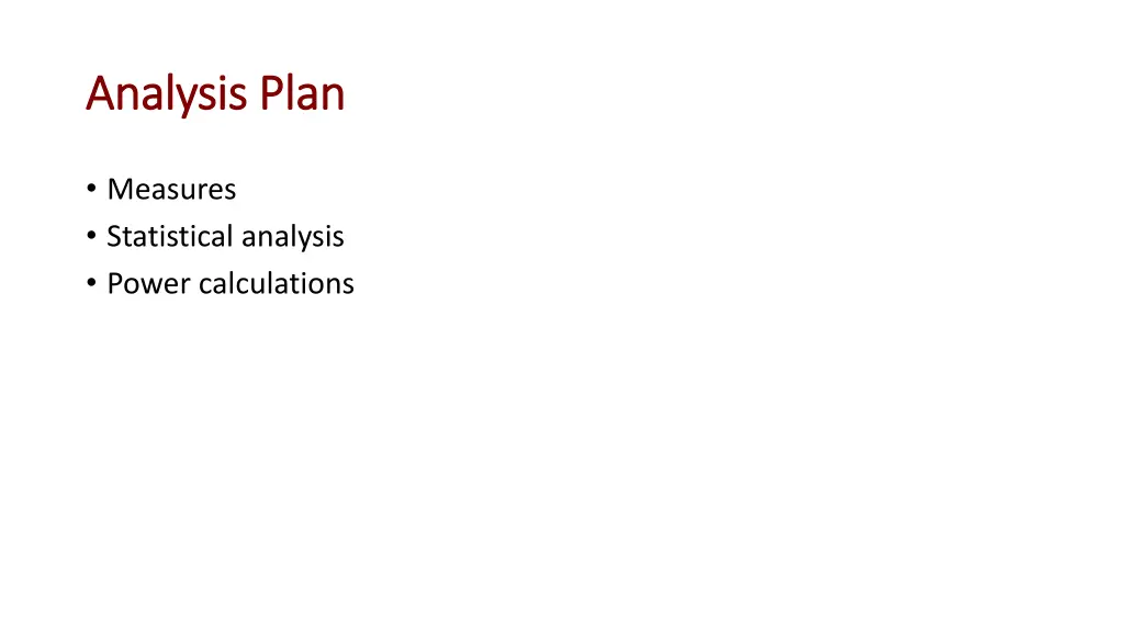 analysis plan analysis plan
