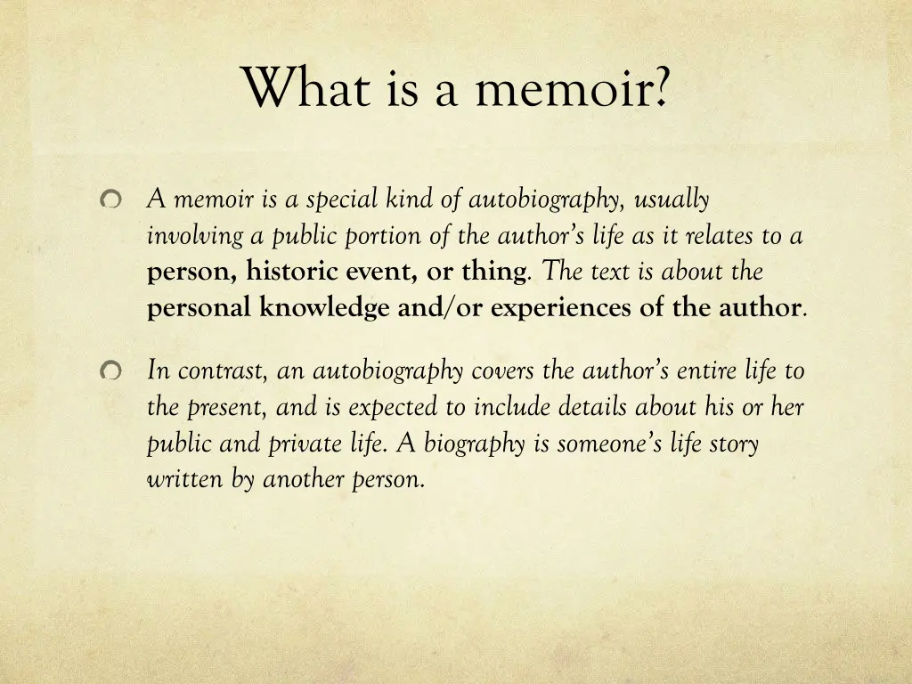 what is a memoir