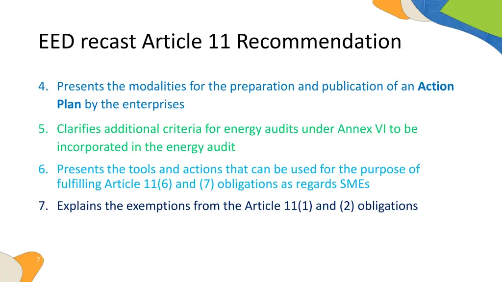 eed recast article 11 recommendation 1
