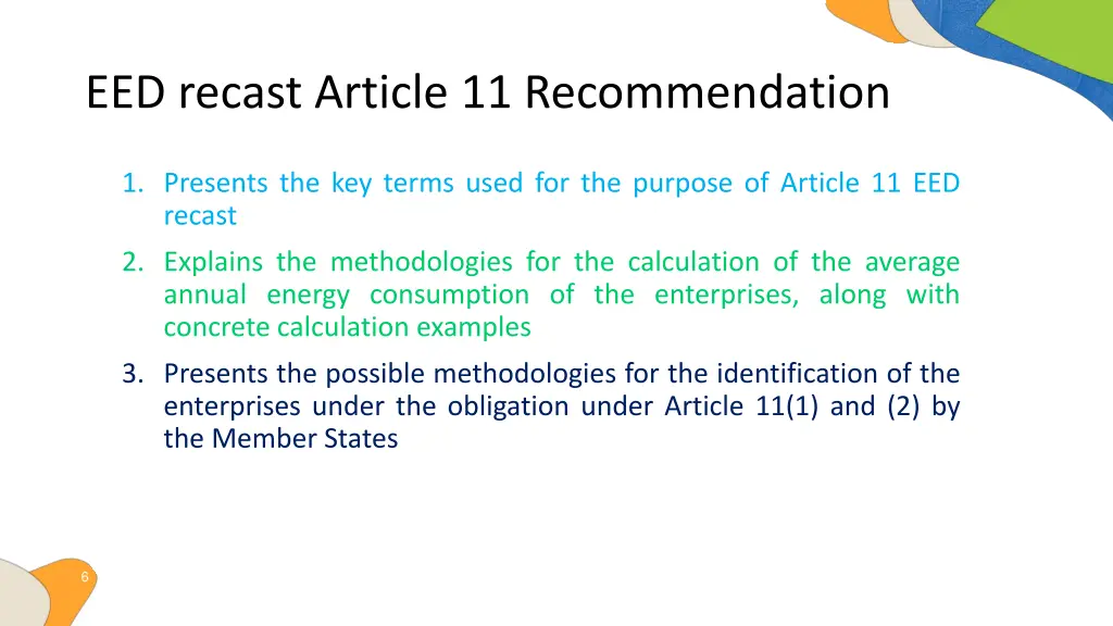 eed recast article 11 recommendation