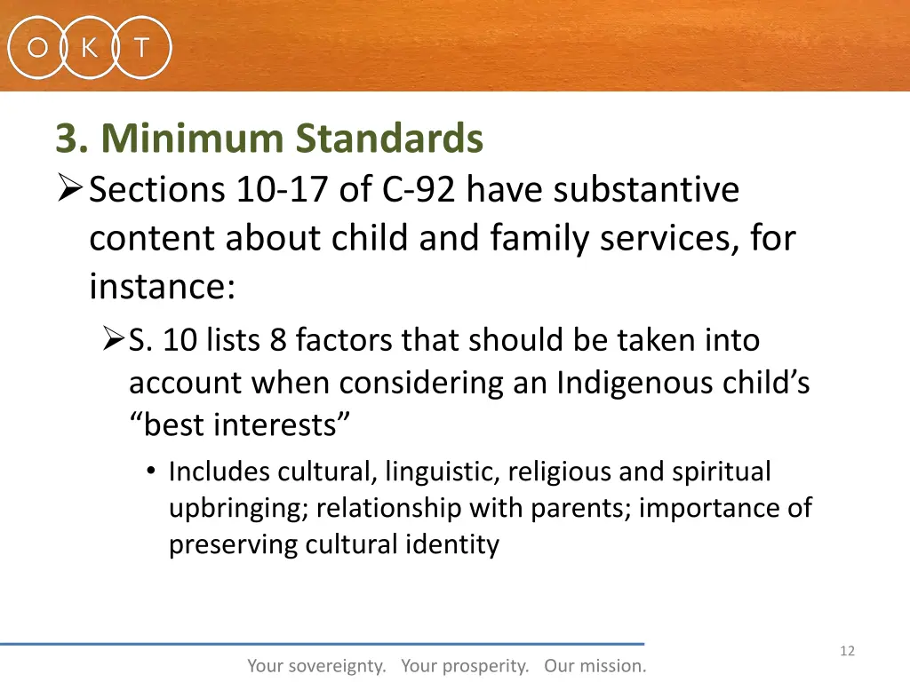 3 minimum standards 1