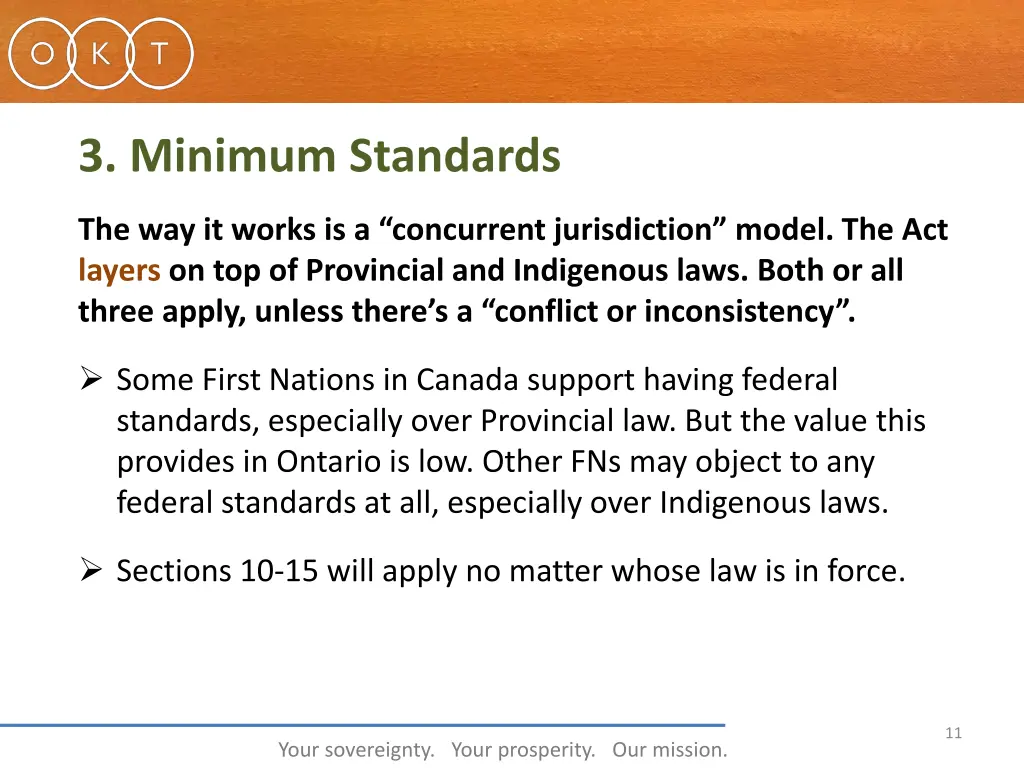 3 minimum standards