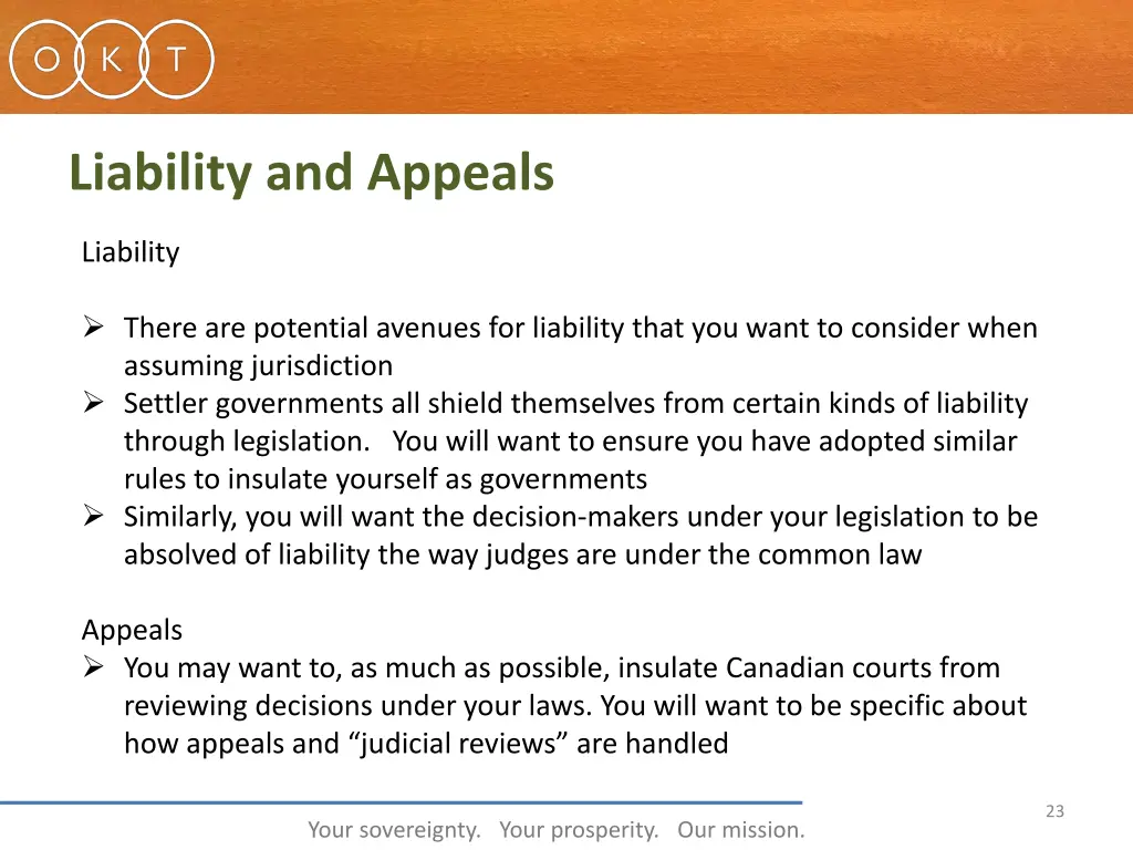 liability and appeals