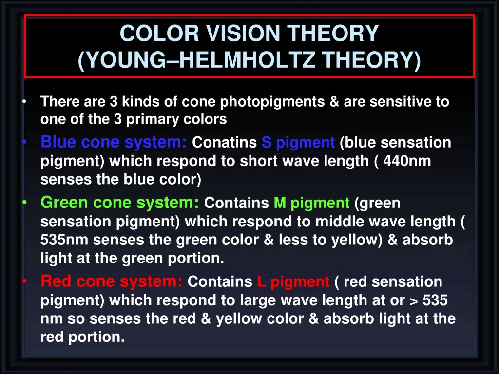color vision theory young helmholtz theory