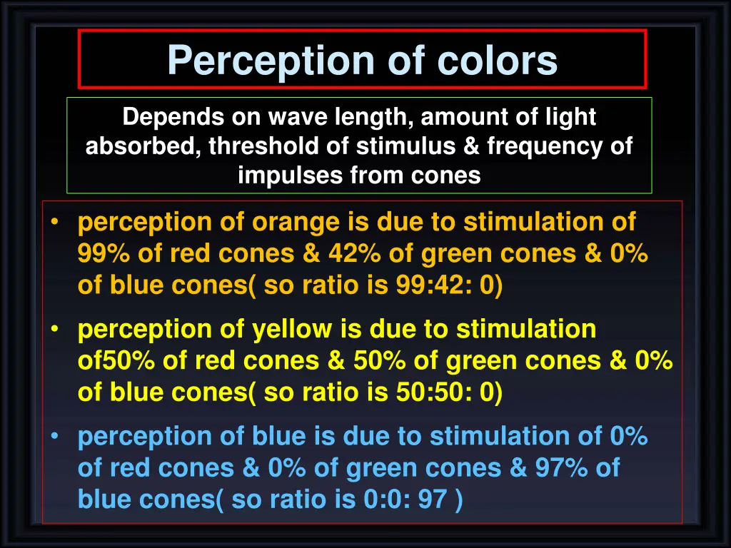 perception of colors
