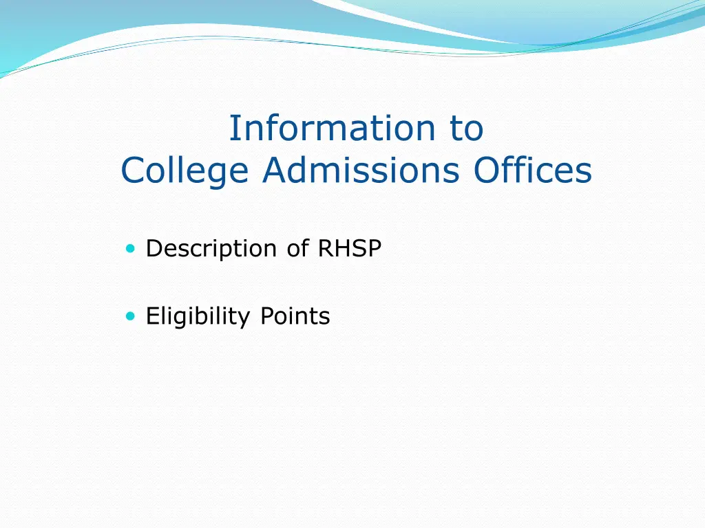 information to college admissions offices