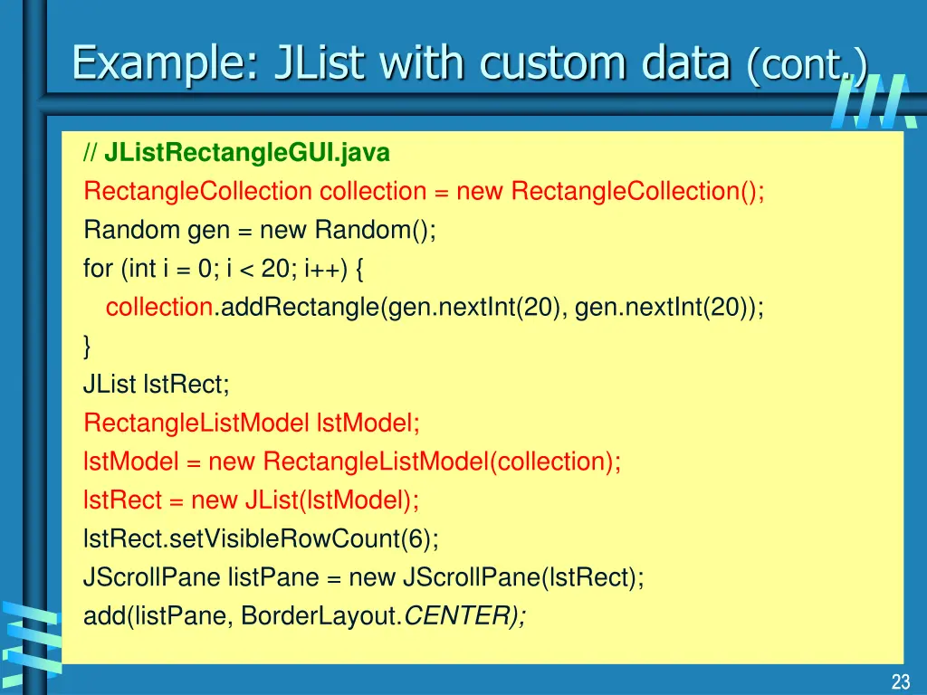 example jlist with custom data cont 1
