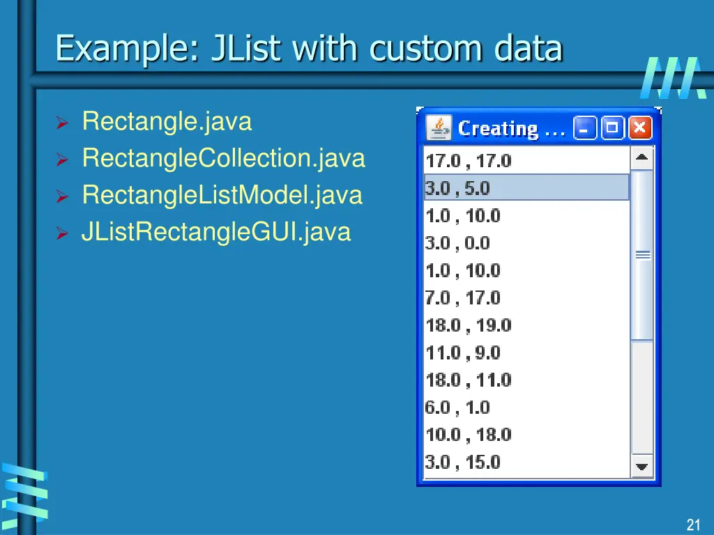 example jlist with custom data