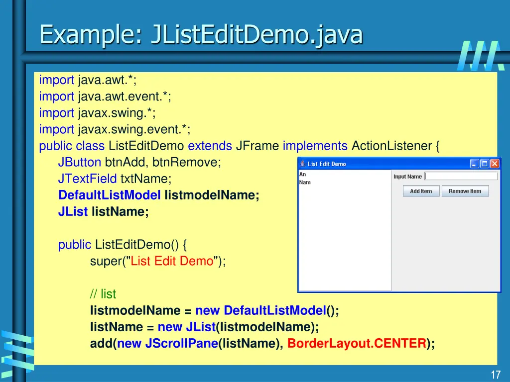 example jlisteditdemo java