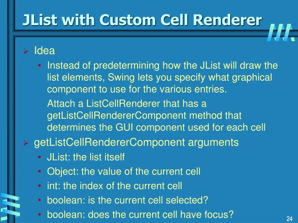 jlist with custom cell renderer