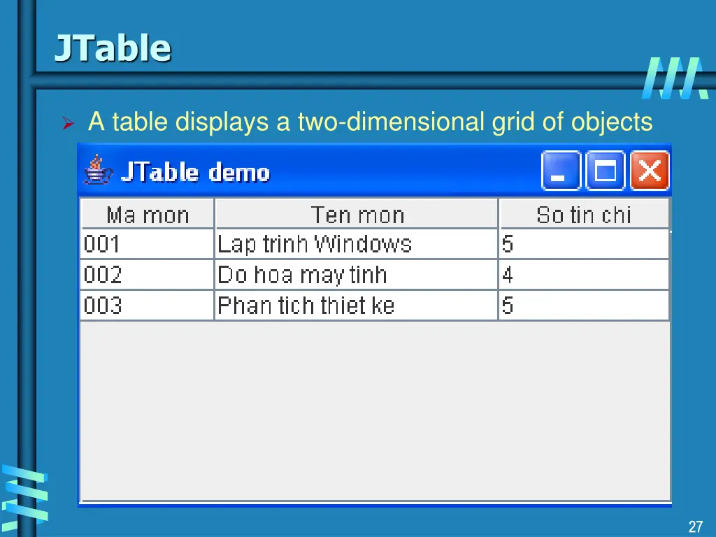 jtable