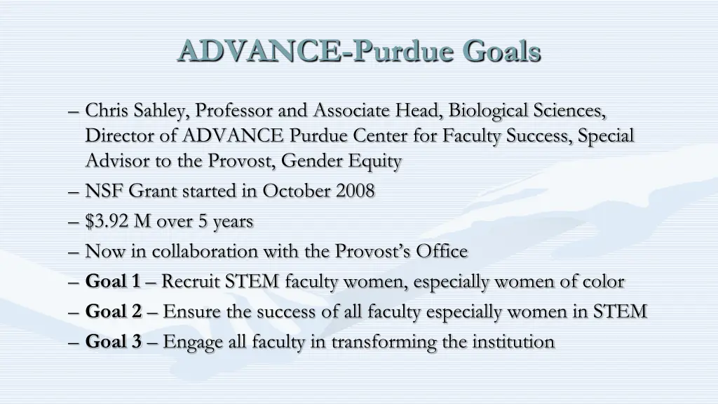 advance purdue goals
